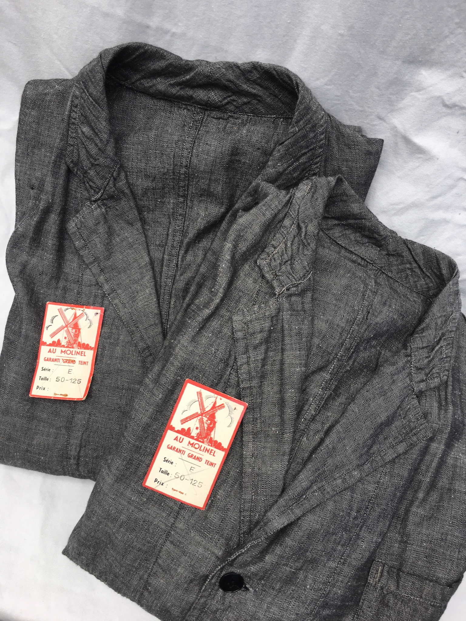50's Vintage Dead Stock AU MOLINEL Linen Work Coat