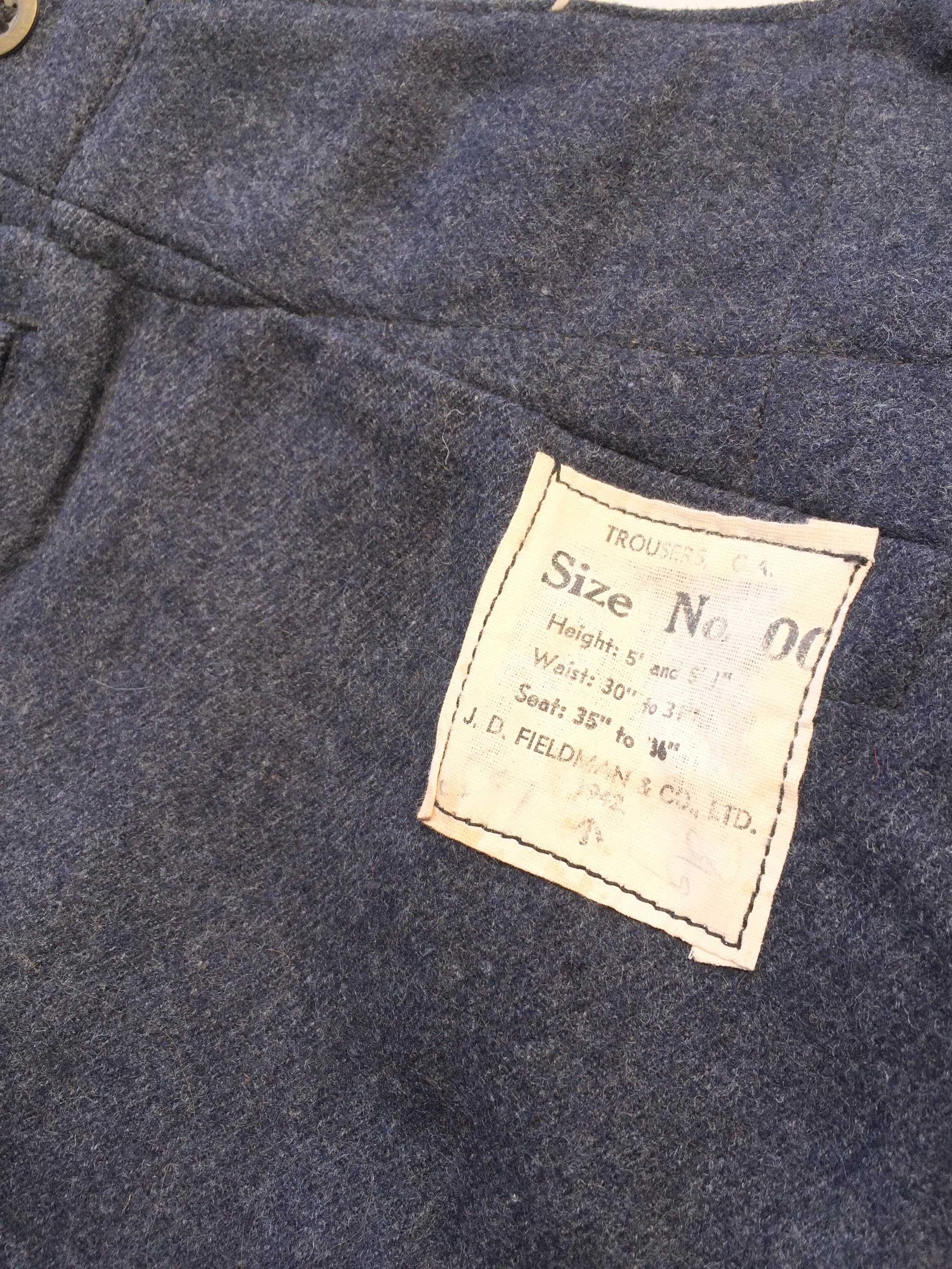 40's Vintage Dead Stock RAF(Royal Air Force) Wool Trousers