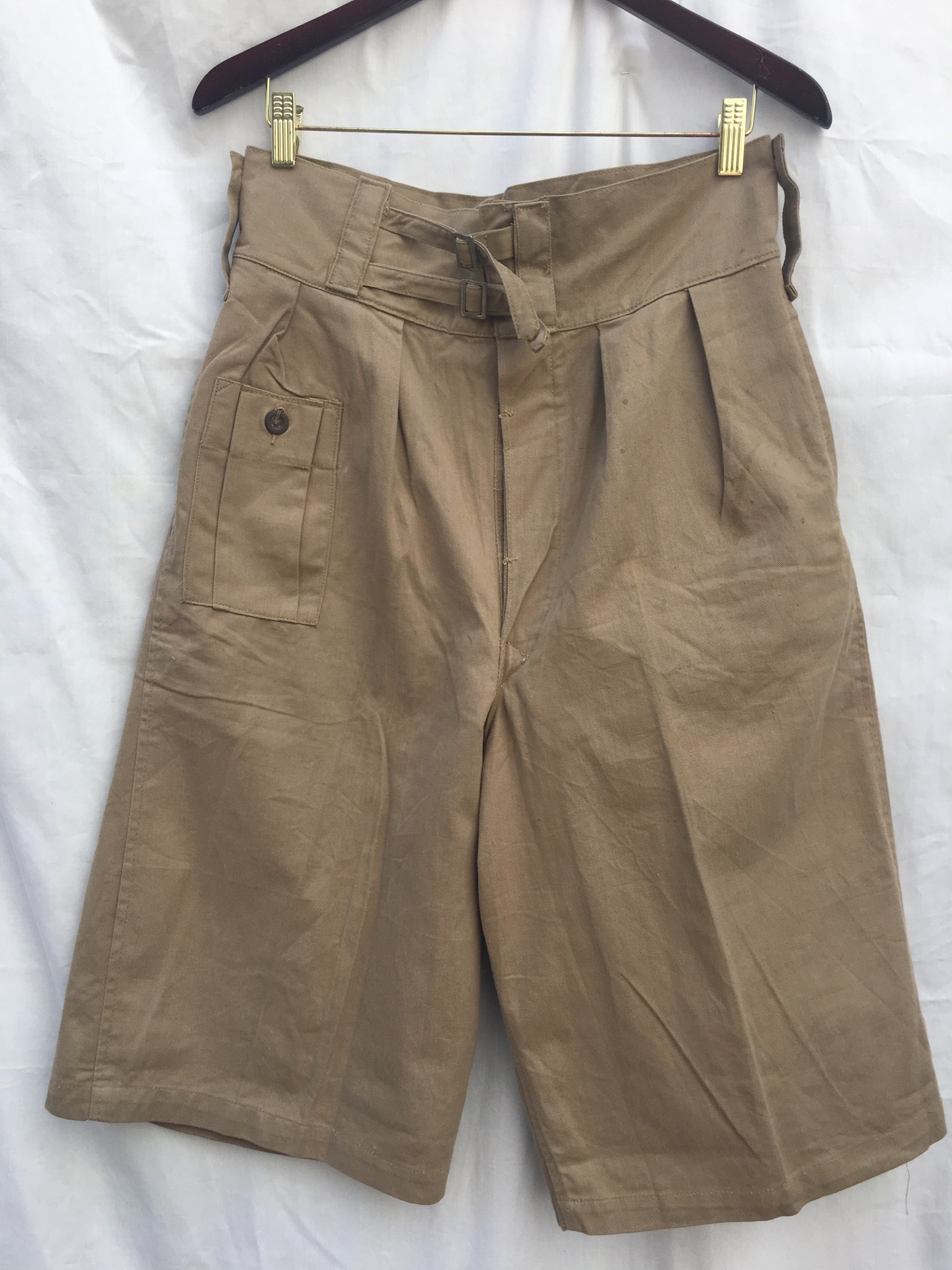 1942 Dated 40's Vintage Dead Stock  British Army 1941 Pattern Khaki Drill Shorts